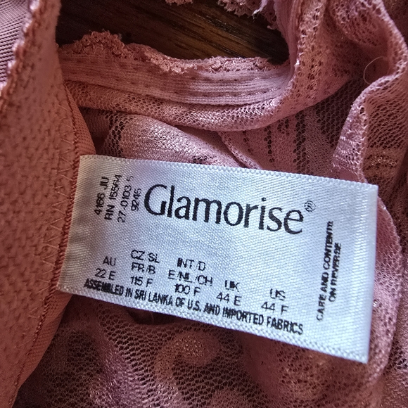 Glamorise Pink Floral Lace Bra - Picture 3 of 3